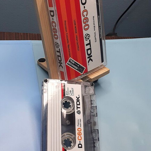 Cassette tape C60 custom retro style, like new, transparent shell