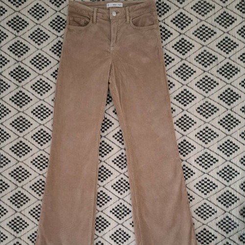 Flare corduroy beige pants Mango used
