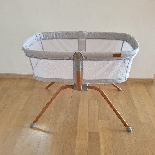 Bebe Stars Chic 2in1 Light Grey cradle with mattress, mosquito net and carrying bag like new