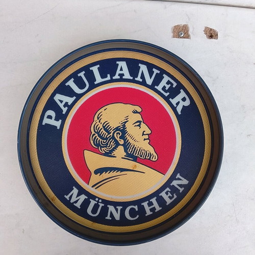 Paulaner tray like new, 31 cm diameter, 3.5 cm side height