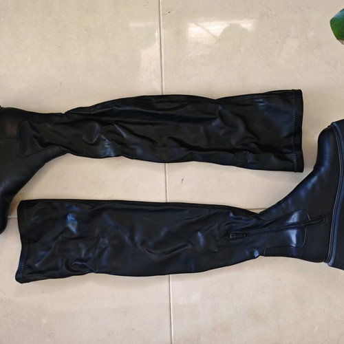 Zara over-the-knee boots no. 40 like new, black faux leather