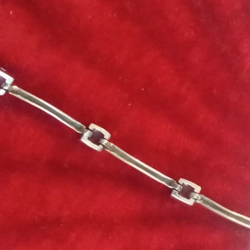 Silver 925 bracelet with blue zircon, used, wrist size 17.5cm