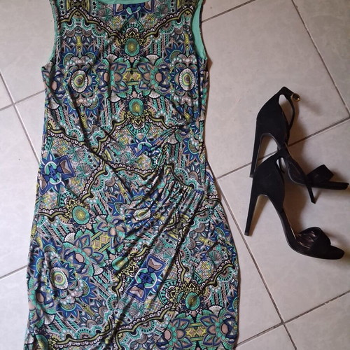 Raxevsky printed dress XS/S like new, turquoise multicolor