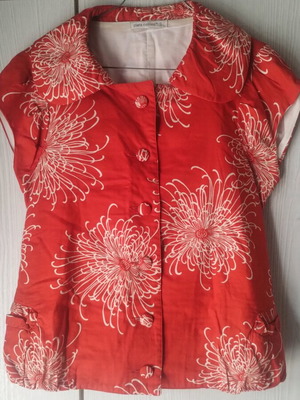 Clara Collins blouse like new, red, quality, lined