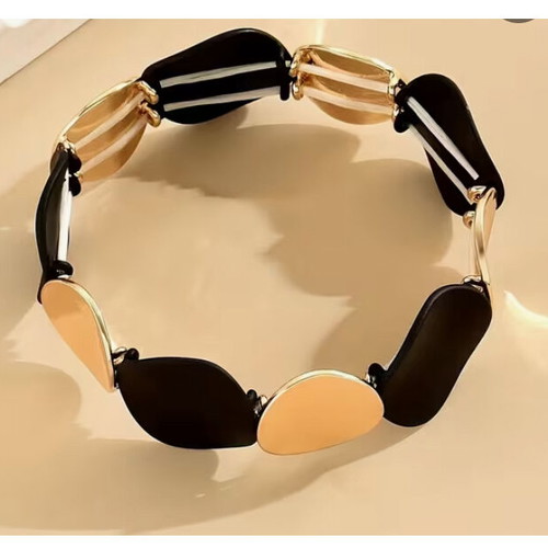 Handmade bracelet black gold with silicone new