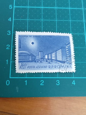 Romanian stamp 1961 Airmail, like new, total solar eclipse