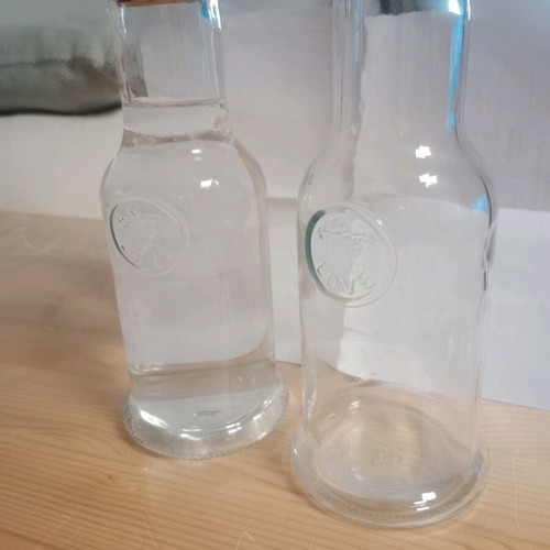 Glass carafes with cork like new, set of 2