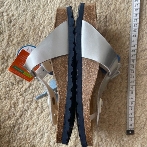 Grünland Junior Luce Silver Flip-Flop Sandals Size 34 New