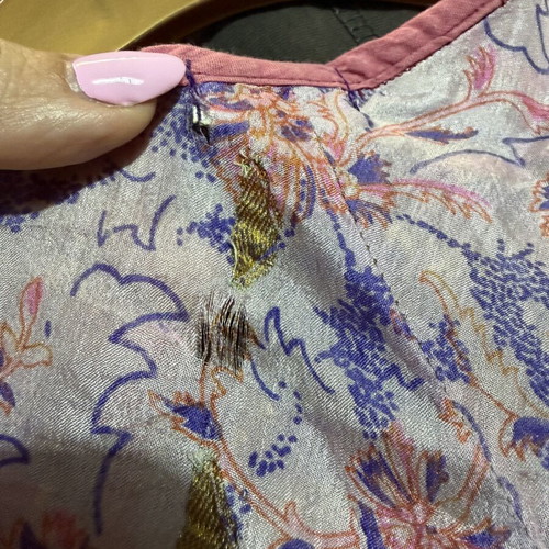 Silk blouse used, short sleeve, size M, purple