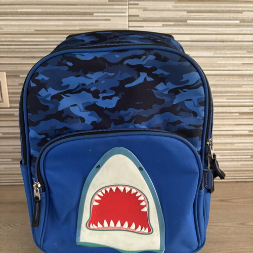 Goomby Shark Trolley School Bag for Kindergarten used, blue