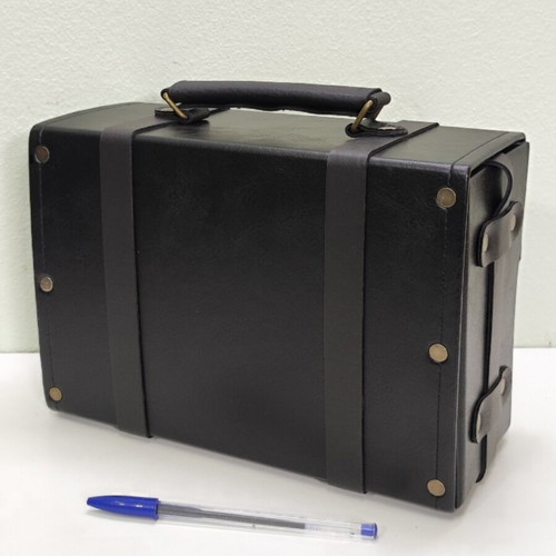 Pharmacy Box Bag shoulder type new, dark brown leatherette