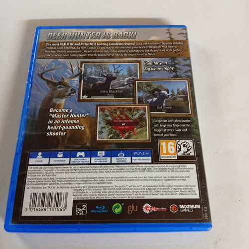 Deer Hunter Reloaded PS4 game, like new condition