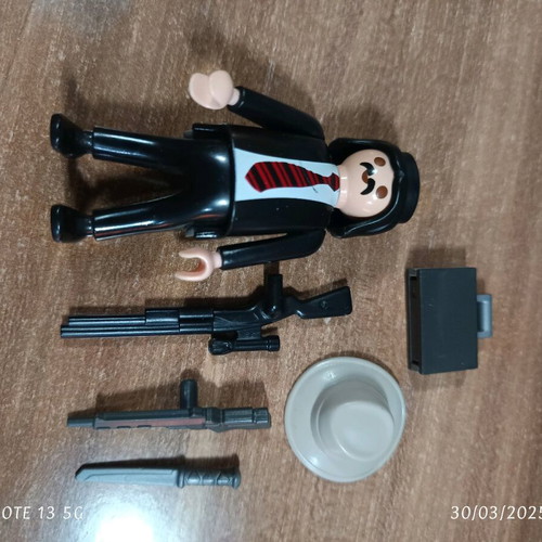 Playmobil Mafia boss figure like new with extra weapons