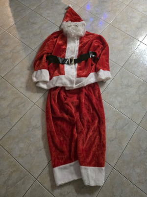 Santa Claus velvet costume with gifts, one size, like new