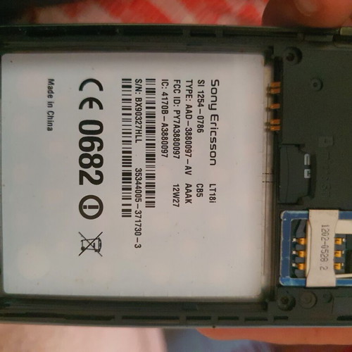 Sony Ericsson Xperia vintage used smartphone with memory card