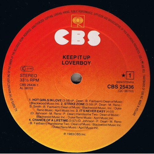 Loverboy Keep It Up vinyl record used, metal