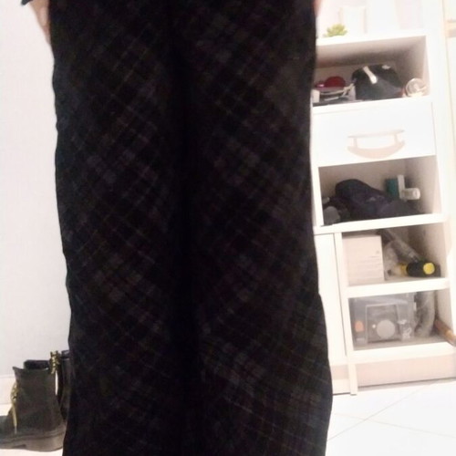 Wide plaid corduroy pants used, size S, Salina