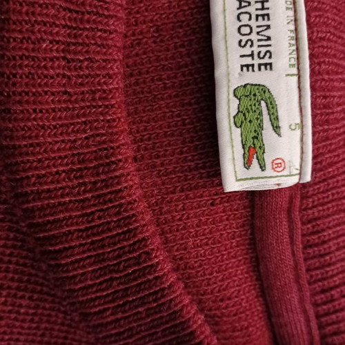 Lacoste knitwear used, burgundy No 5, Made in France