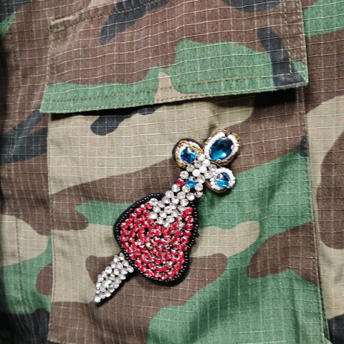 Anemi Military Jacket with Embroidered Patches and Fringes like new