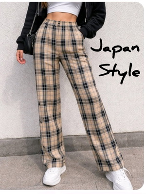 Japan style plaid pants Stradivarius like new, size S