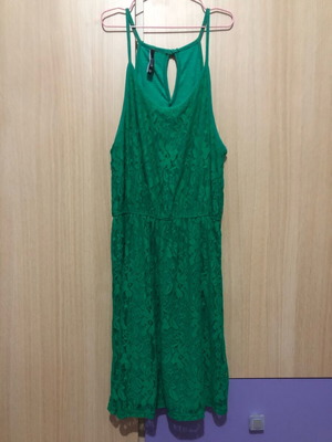 Pink Woman dress green, like new, size M