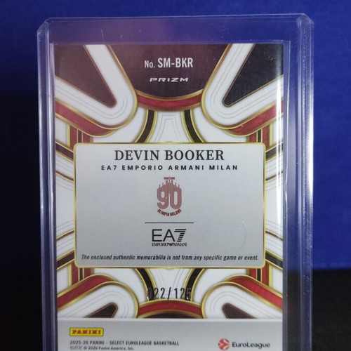 Devin Booker Patch San Kainourgio Panini Select 2025-2026 Armani Milan Euroleague
