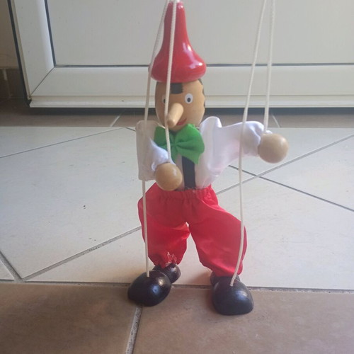 Wooden Pinocchio marionette used