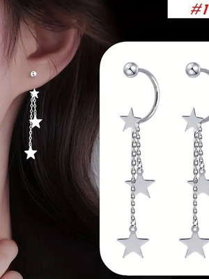 Earrings 106 silver stainless steel new