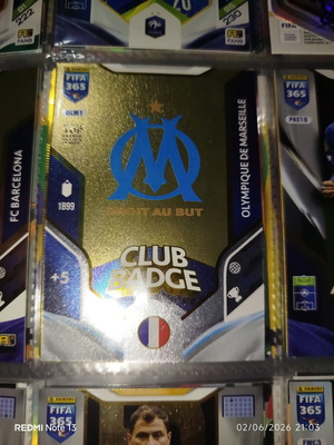 Panini Adrenalyn XL FIFA 365 Club Badge μεταχειρισμένο Olympique de Marseille