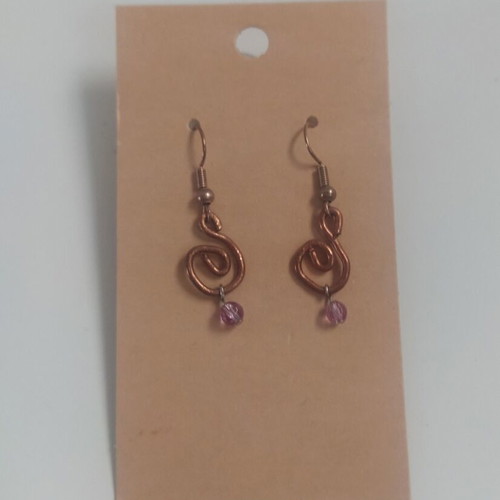 Copper earrings hanging like new