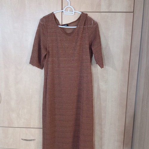 Gianni Rodini women's dress used, brown perforated fabric, size XL