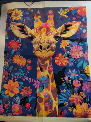 Μουσαμάς Καμηλοπάρδαλη σαν καινούργιος, ακρυλικά 40x50