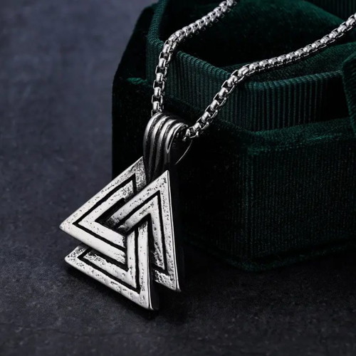 Viking Triangle Pendant Retro Necklace