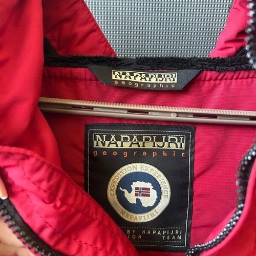 Napapijri jacket like new with fleece lining red