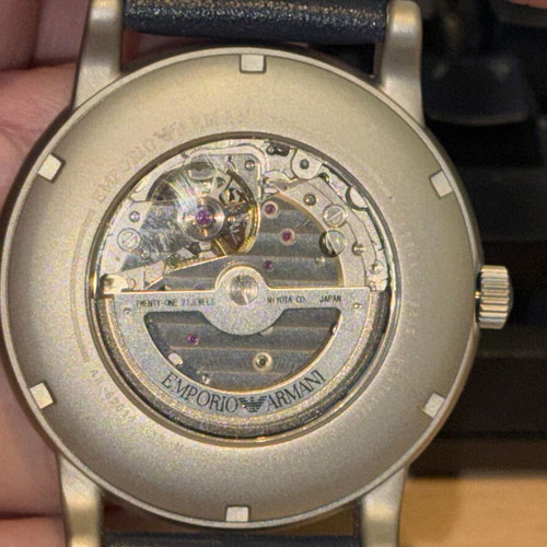 Emporio Armani Open-Heart AR60011 automatic watch new, leather