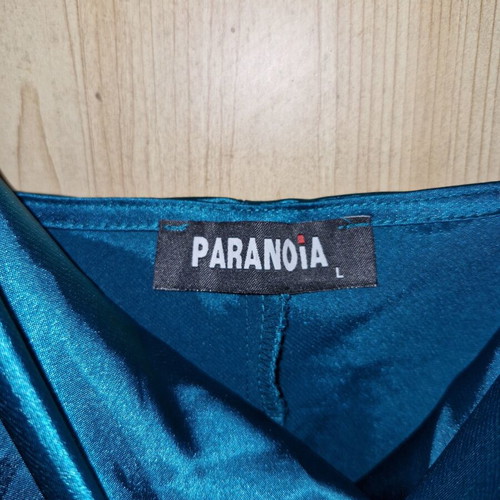Paranoia turquoise top with frill, new, size L