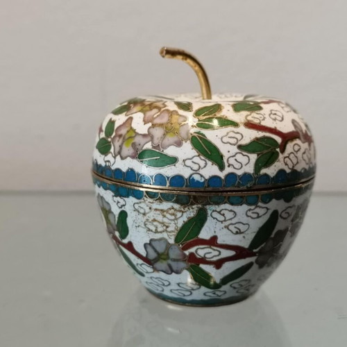 Cloisonne apple vintage decorative used with enamel