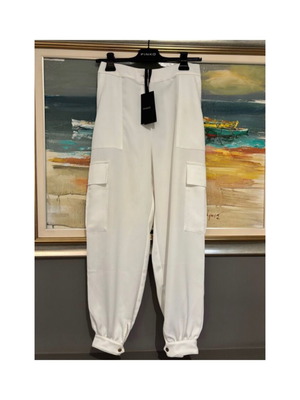 Παντελόνι Cargo Pinko σατέν καινούργιο, off-white, μέγεθος Medium