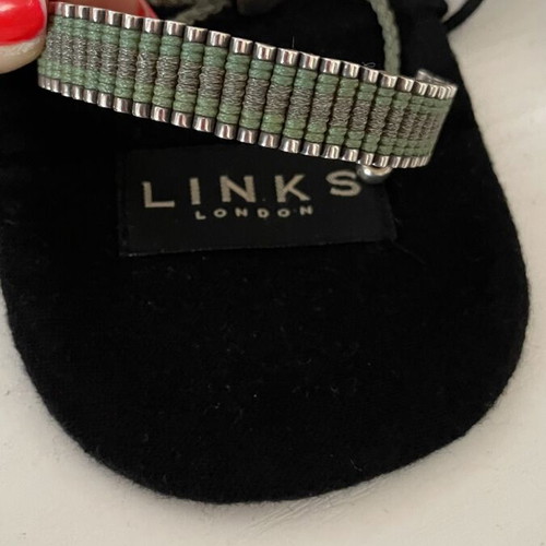 Links Of London friendship bracelet used, green and silver
