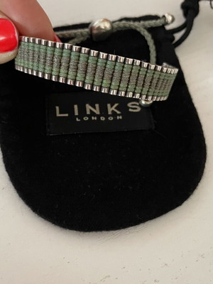 Links Of London friendship bracelet used, green and silver
