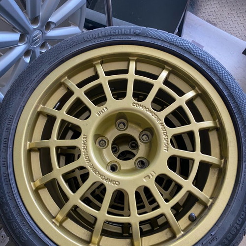 Compomotive Motorsport 18” gold wheels with tires set of 4 like new, 8Jx18, 5x114