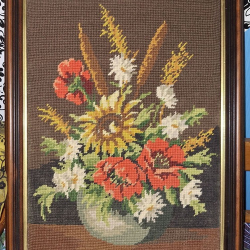 Gobelin vase with flowers from Germany, used