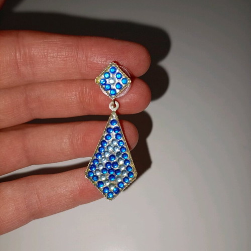 Earrings used, silver with blue stones