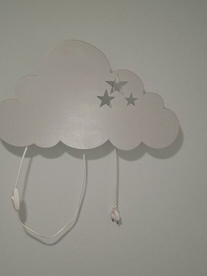 Children's wall light handmade, wood, gray color
