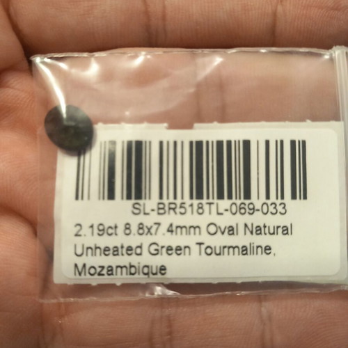 Oval Green Tourmaline Mineral 2.19 ct unhealed