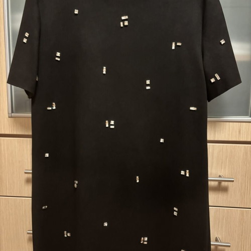 Black dress with silver studs size L from Zara like new