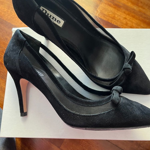 Dune London suede pumps used, size 38 with bow and low heel