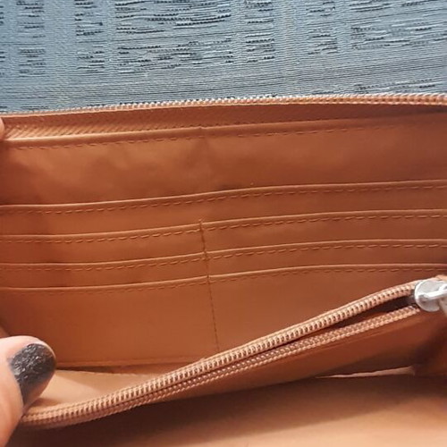 Women's large wallet with straw and leatherette, like new