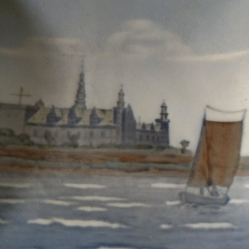 Royal Copenhagen vintage decorative plate with Kronborg Castle like new