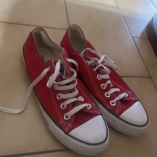 Converse All Star sneakers used, red and white, size 39